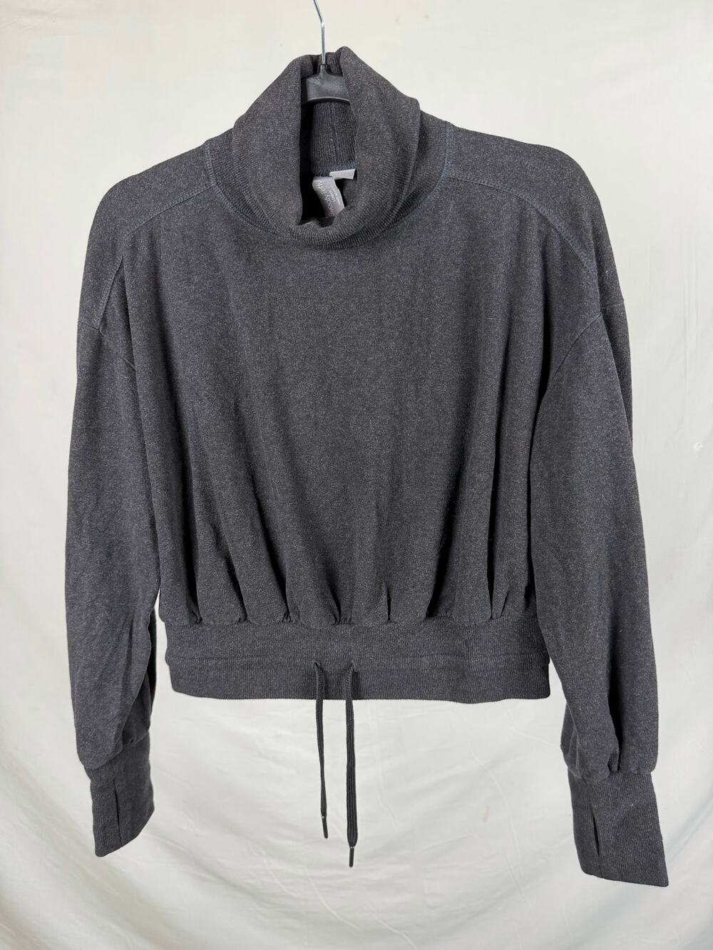 Sweaty Betty Dark Gray Heathered Activewear Cowl Neck Sweatshirt Size US 4